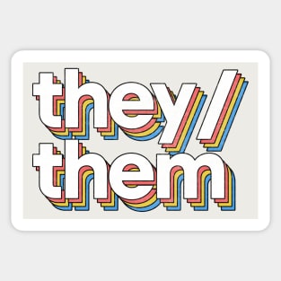 They/Them Pronouns --- Retro Style Design Sticker